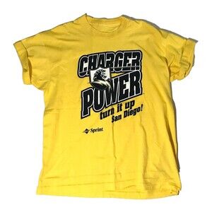 VTG 90s SINGLE STITCH San Diego Charger Power T Shirt FOLDED SLEEVES